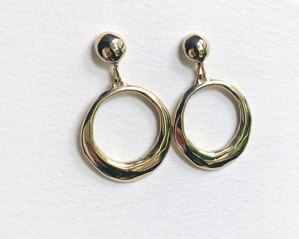 Slantt Regina Earrings, Recycled Brass with Sterling Silver