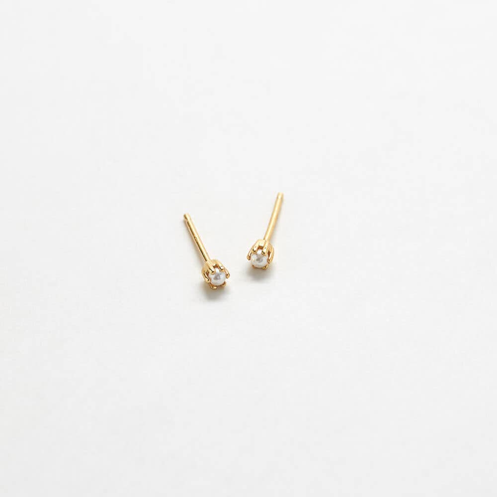 Admiral Row - Tiny Pearl Gold Studs