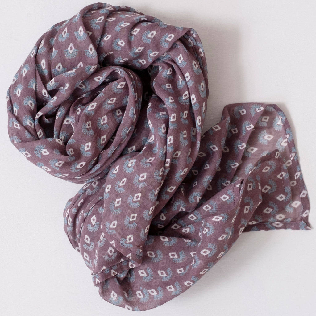 Graymarket Design - Albi Mauve Block Printed Scarf