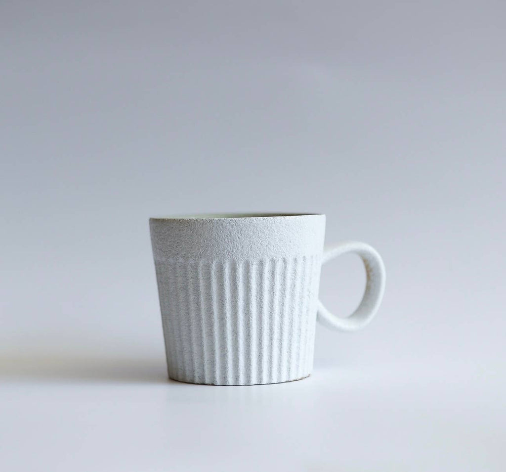 Sylvie Coulange - Striped coffee mug: White