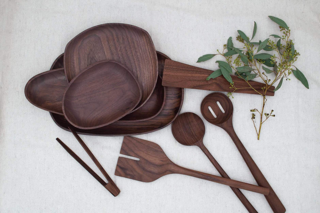 JBrody & Co. - 12’’ Walnut Wooden Round Spoon