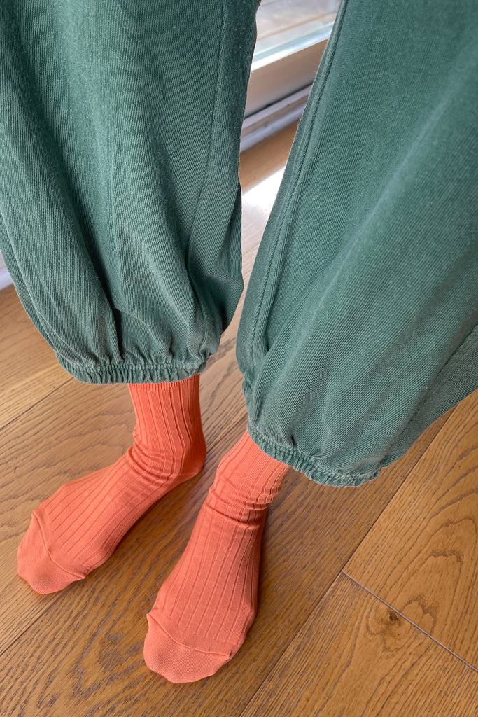 Le Bon Shoppe - Her Socks - Mercerized Combed Cotton Rib: Turquoise