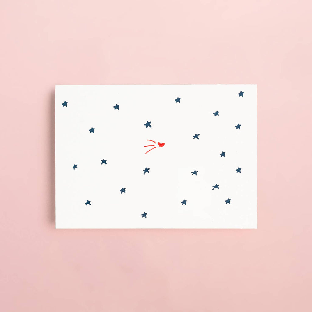 Shorthand Press - Shooting Heart - Letterpress Greeting Card: Single Card