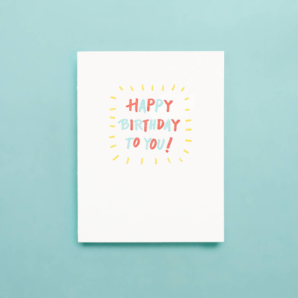 Shorthand Press - Birthday Burst - Letterpress Greeting Card