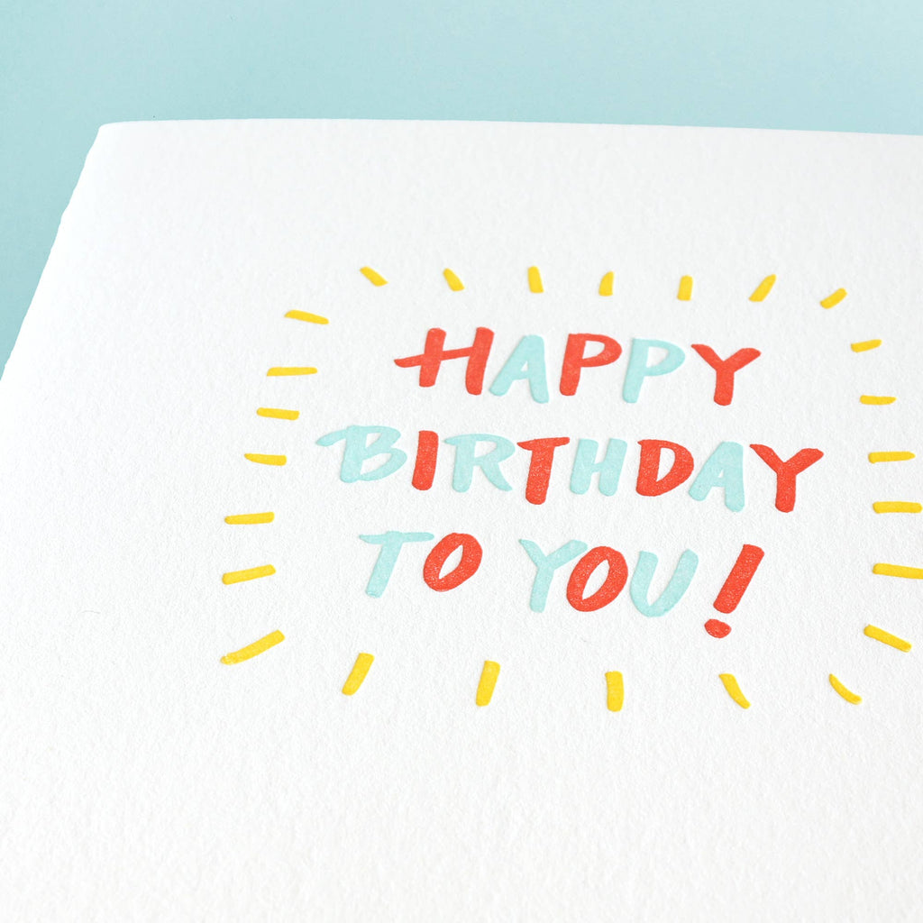 Shorthand Press - Birthday Burst - Letterpress Greeting Card