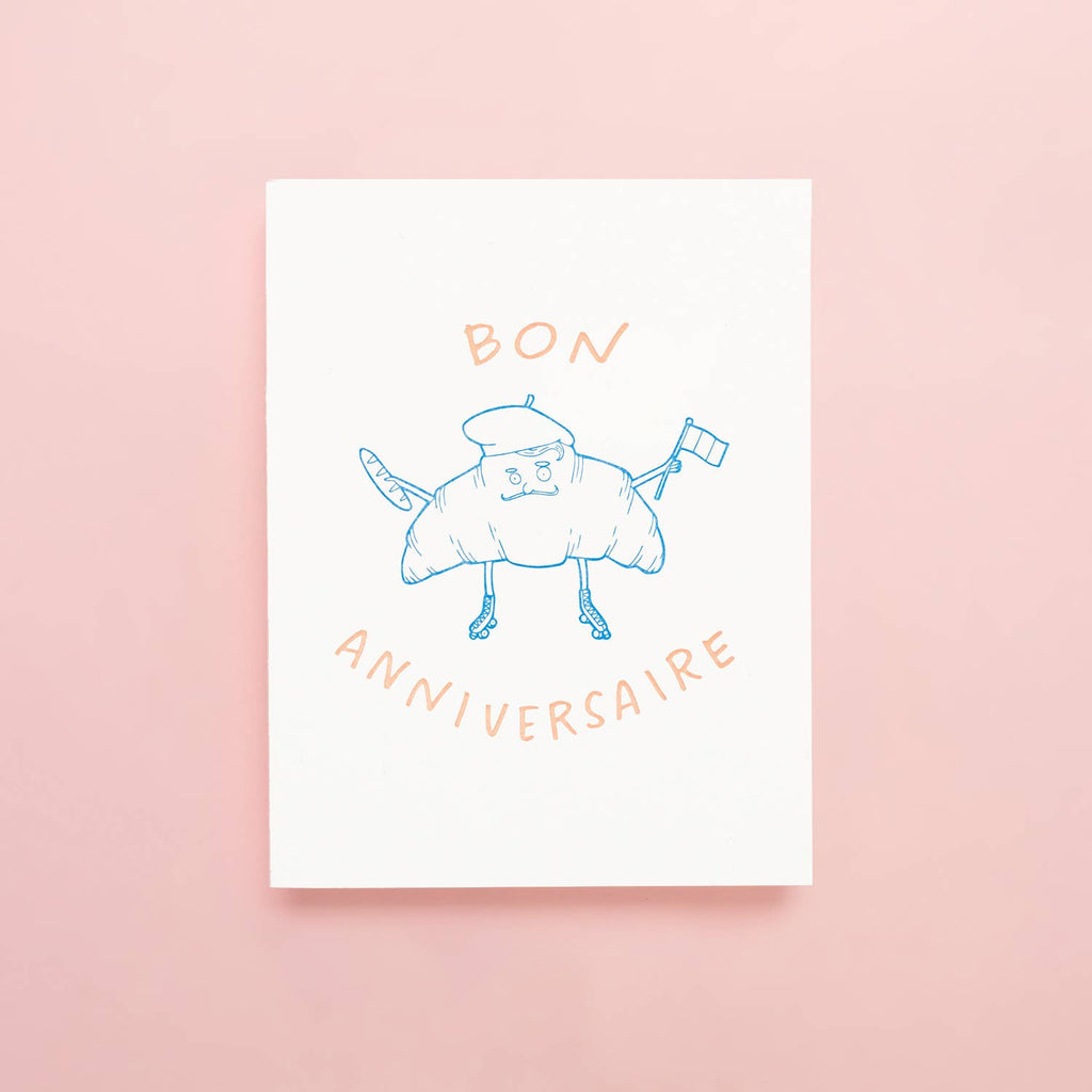 Shorthand Press - Croissant Birthday - Letterpress Greeting Card