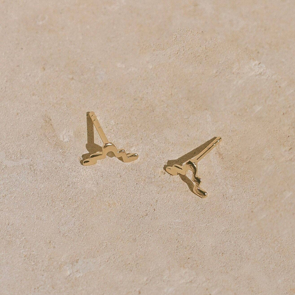 Mountainside Jewelry - Ruins Earrings: Gold Vermeil