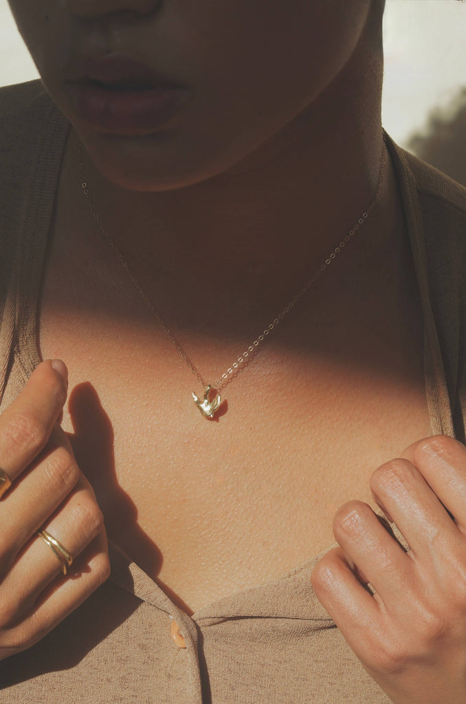 Mountainside Jewelry - Avis Necklace: 16" / Box Chain / Gold Vermeil