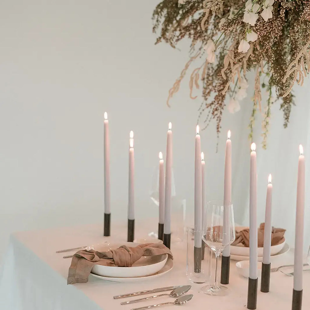 Mo&Co Home - Bluebell | Dipped Beeswax Taper Candles | All Natural: 10 Inch