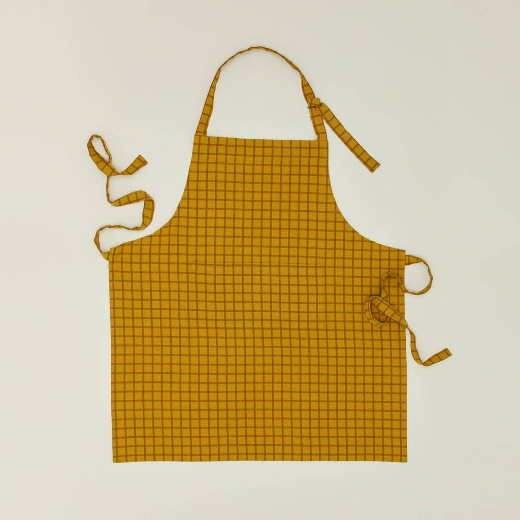 Hawkins New York - ESSENTIAL YARN DYED CHECK APRON: LIGHT GREY/DARK GREY