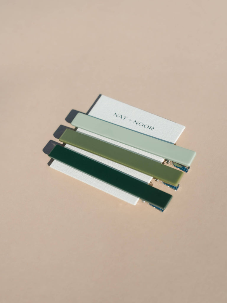 NAT + NOOR - Evie | Green Tones | Alligator Hair Clips | Hair Pin