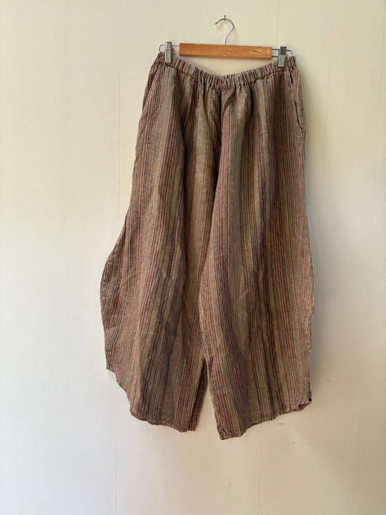 LOOP - Striped Linen Balloon Pants by Krista Larson (#362)