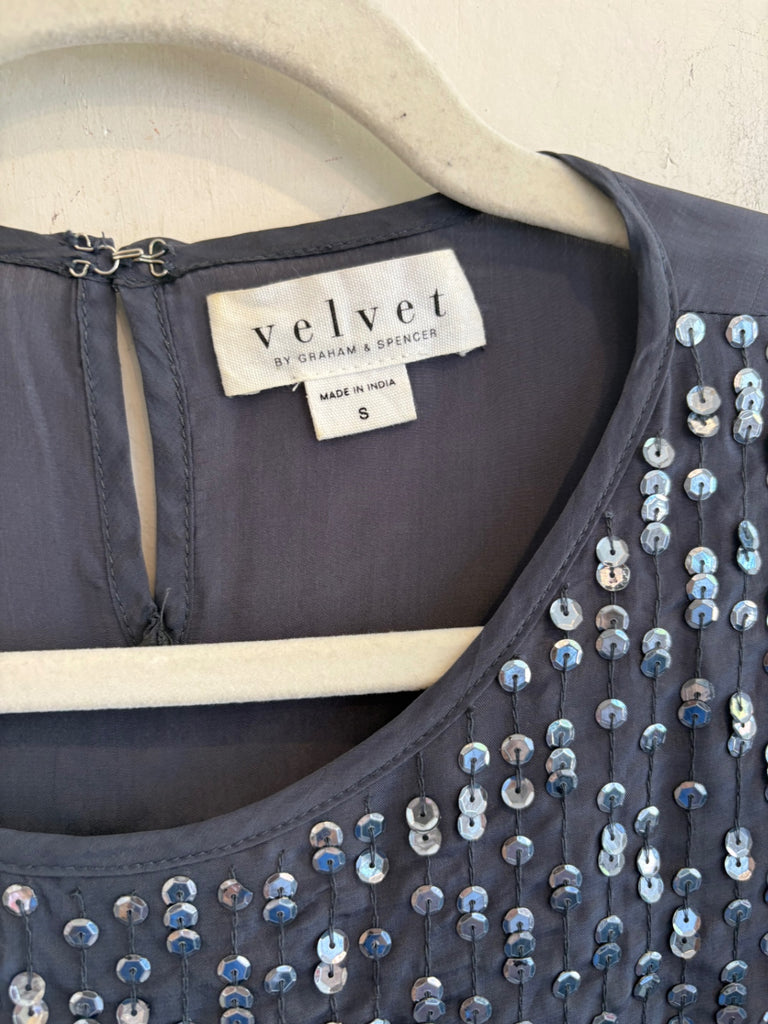LOOP- Velvet Sequin Top, Size S (#18)