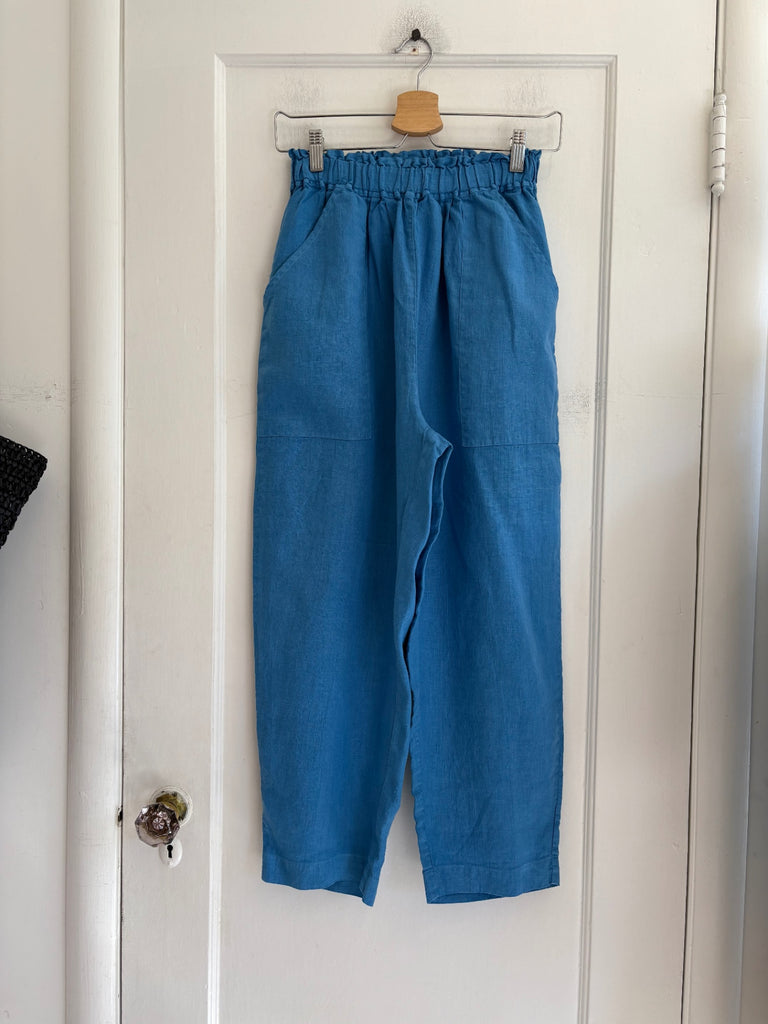 Bianca Cooper Luka Linen Pants, Adriatic Blue