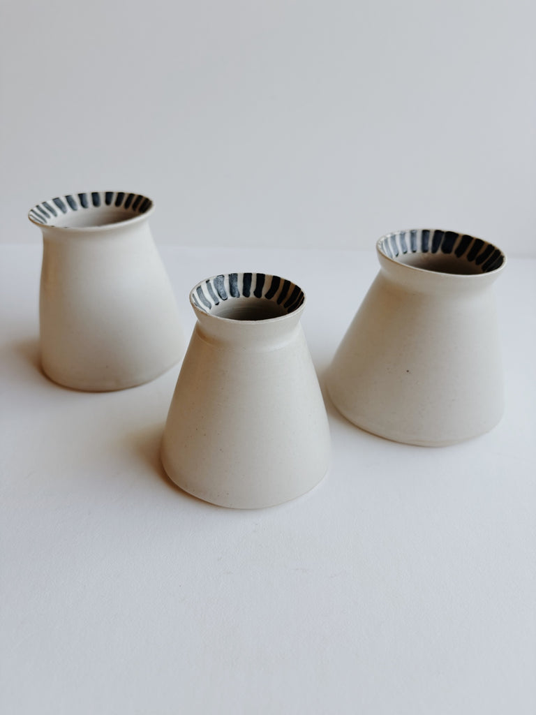 Coastline Ceramics- Striped Bud Vase, Paris Collection