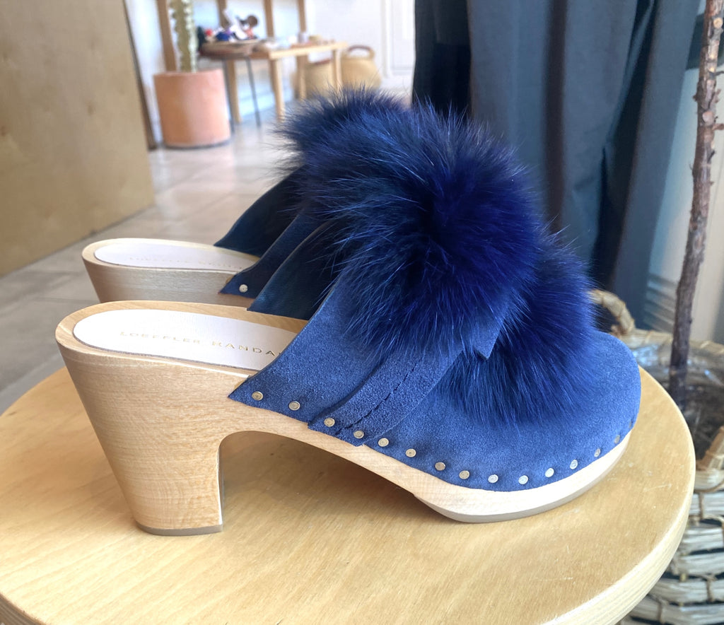 LOOP - Loeffler Randall Phillips Fur & Suede Clogs, Sz 7 (#124)