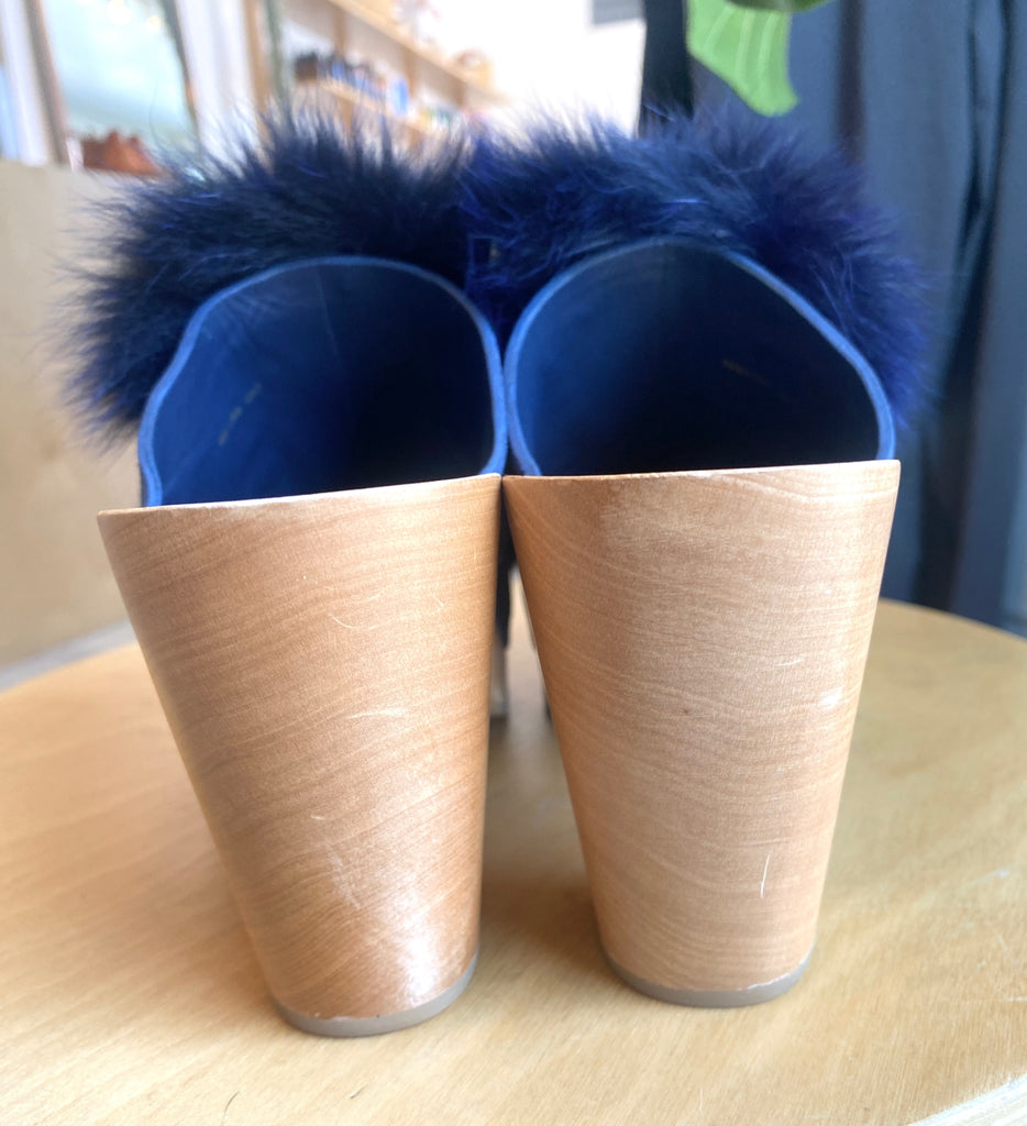 LOOP - Loeffler Randall Phillips Fur & Suede Clogs, Sz 7 (#124)