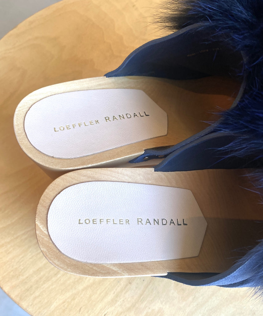 LOOP - Loeffler Randall Phillips Fur & Suede Clogs, Sz 7 (#124)