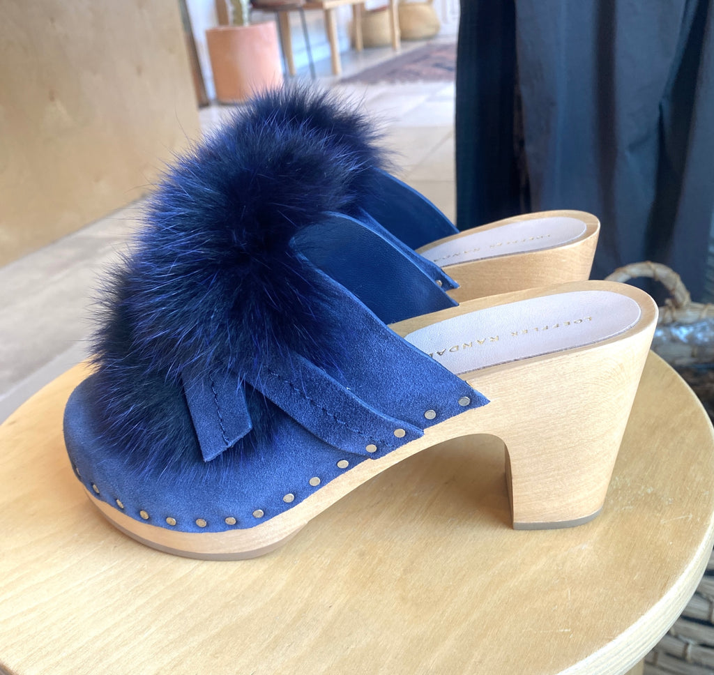 LOOP - Loeffler Randall Phillips Fur & Suede Clogs, Sz 7 (#124)