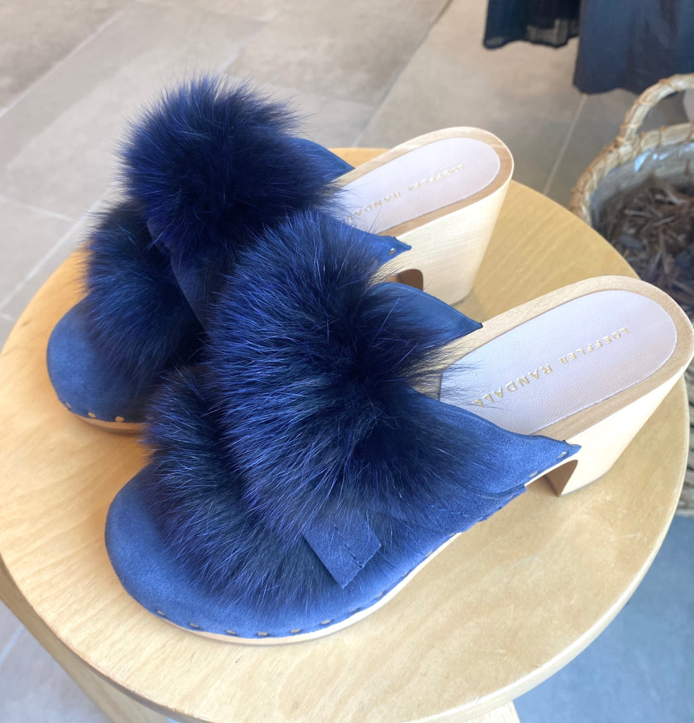 LOOP - Loeffler Randall Phillips Fur & Suede Clogs, Sz 7 (#124)