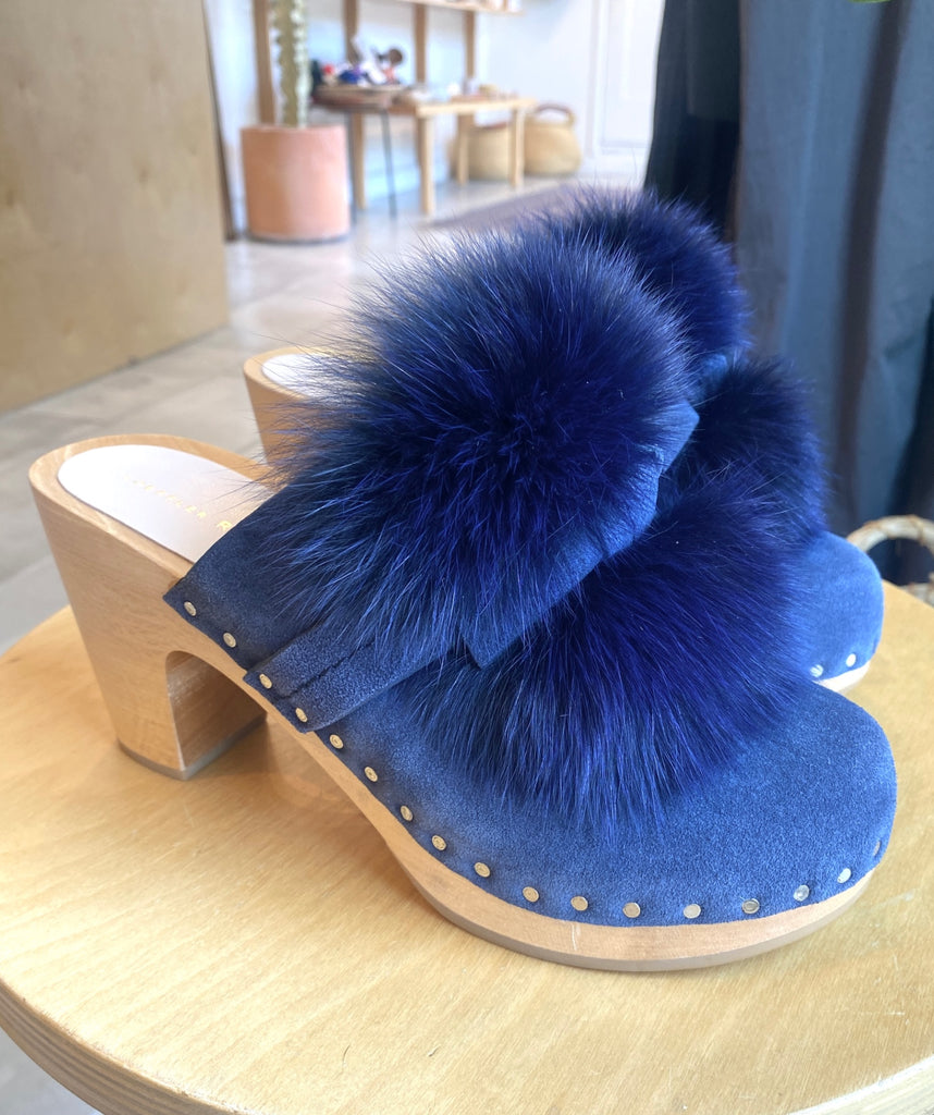 LOOP - Loeffler Randall Phillips Fur & Suede Clogs, Sz 7 (#124)