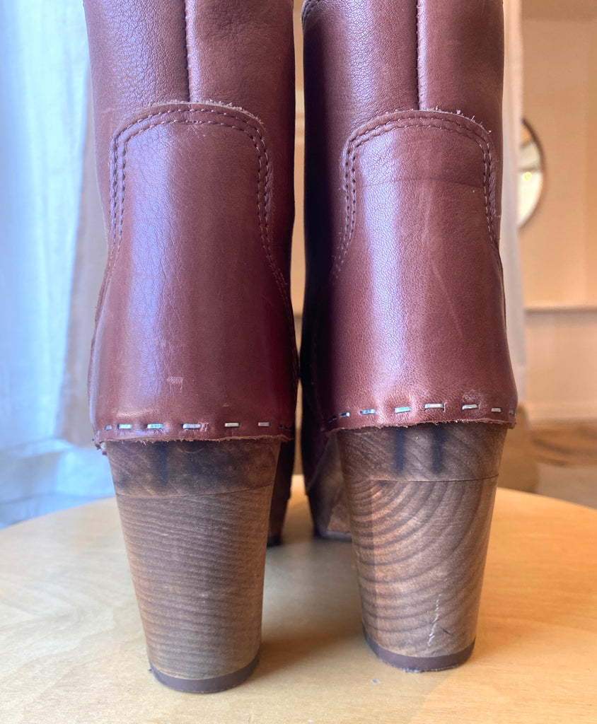 LOOP - Maguba Lace-Up Clog Booties, Sz 38 (#124)