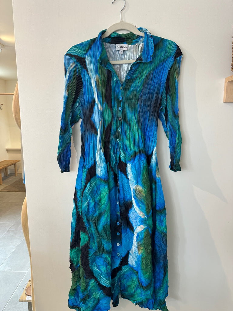 LOOP - Alquema Pleated Coat Dress, Size 2 (#430)