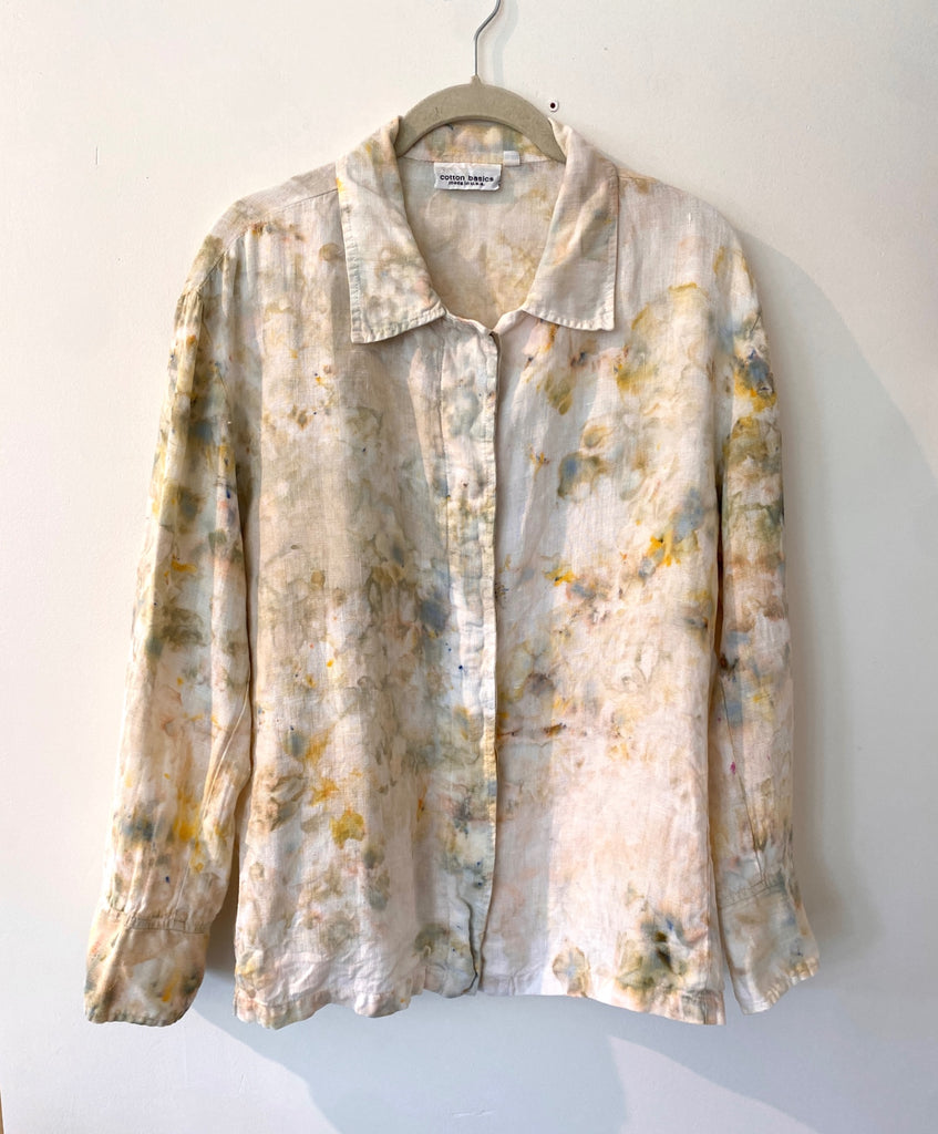 Hipcheck - Ice Dyed Linen Shacket, Cotton Basics, Sz L