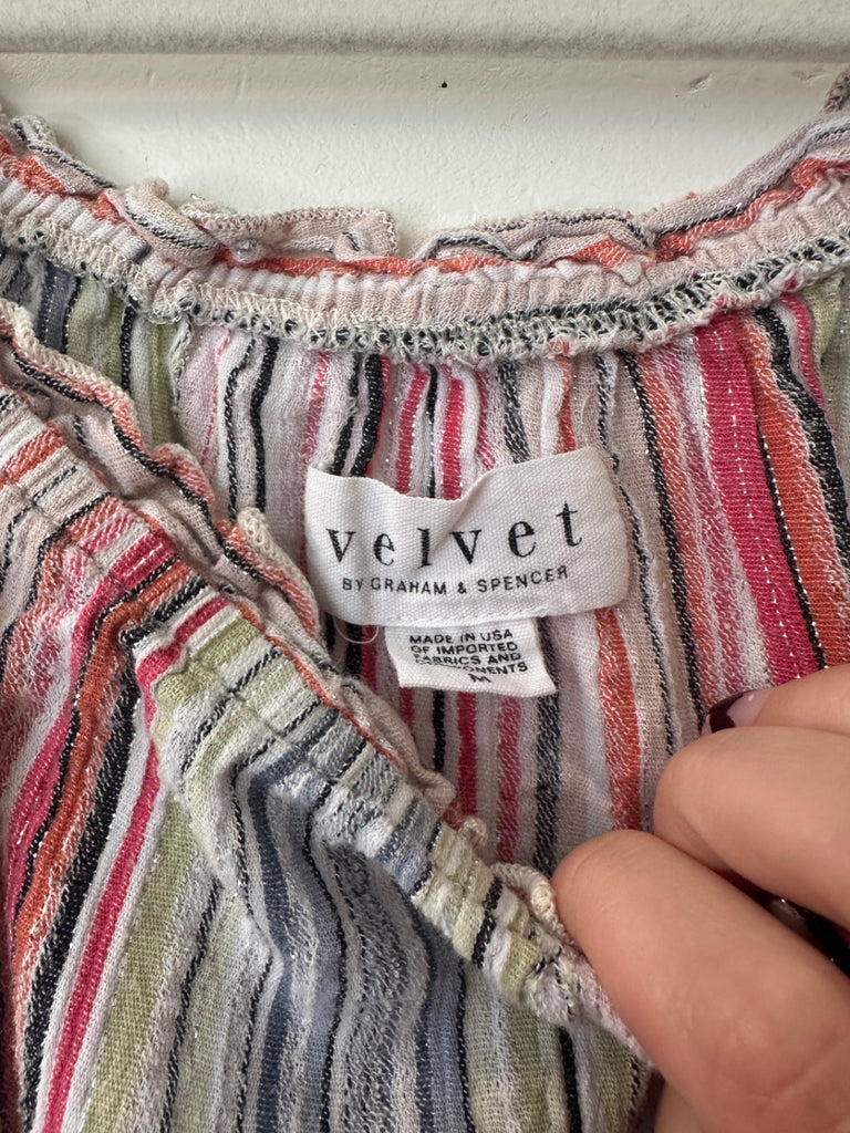 LOOP - Velvet by Graham & Spencer Stripe Top, Size M (#426)