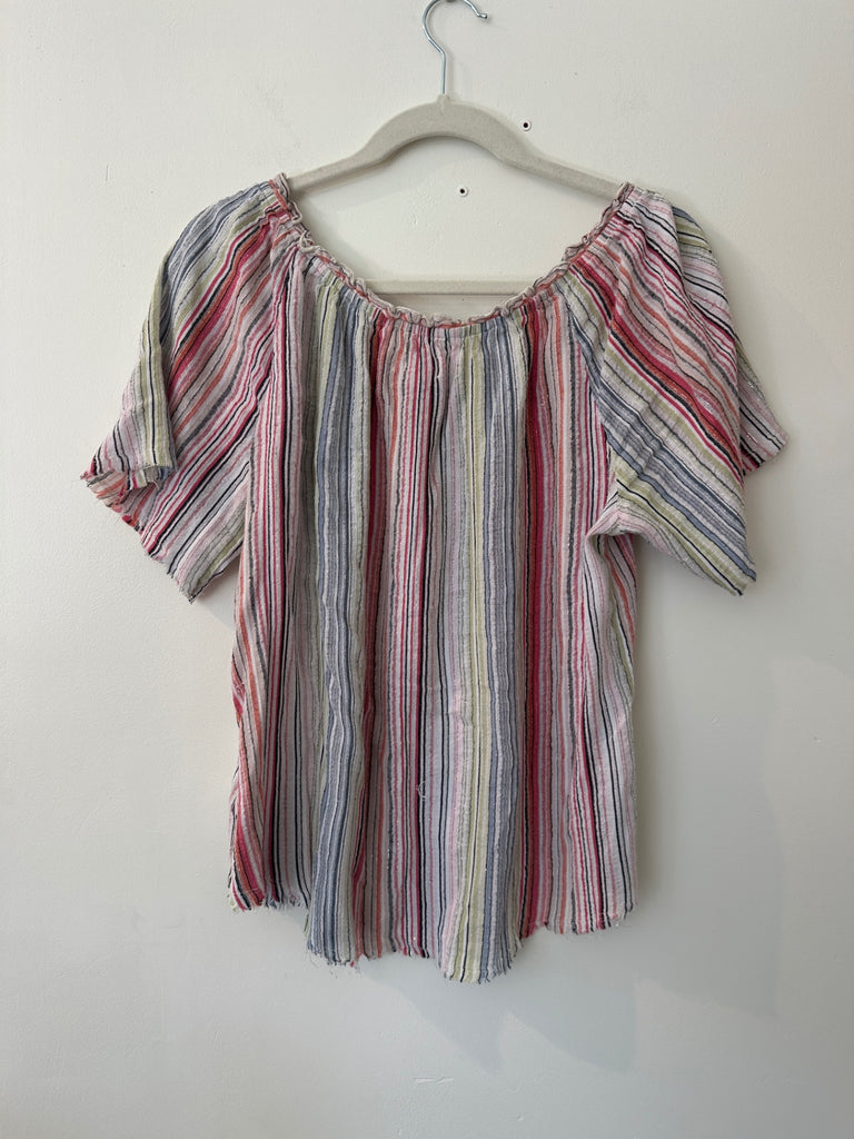 LOOP - Velvet by Graham & Spencer Stripe Top, Size M (#426)