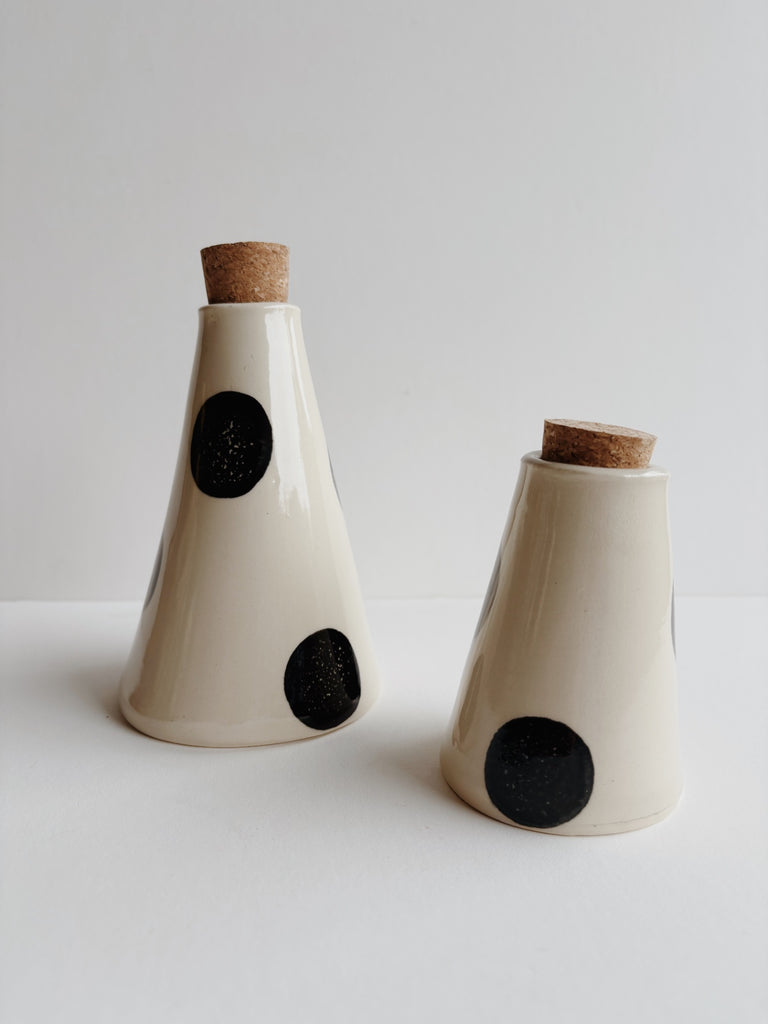 Mi Piati Ceramics- Corked Jar/ Vase, tall
