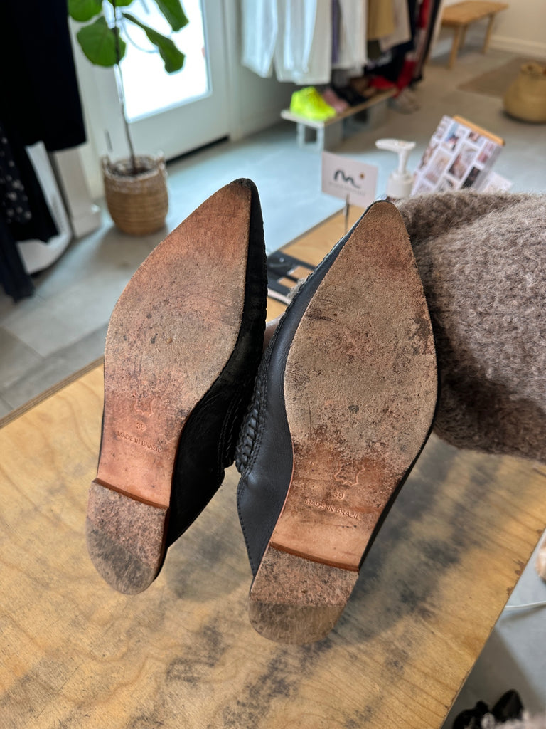 LOOP - Ulla Johnson Woven Mules, Size 39 (#190)