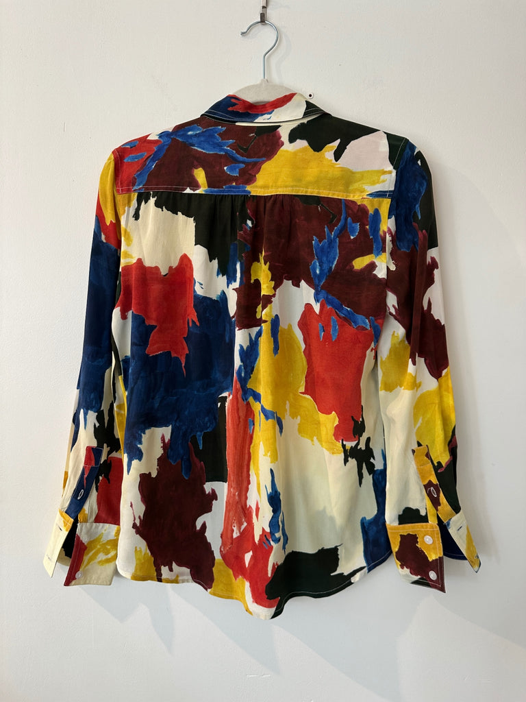 LOOP - WRAY Silk Button Up Top, Size S (#190)