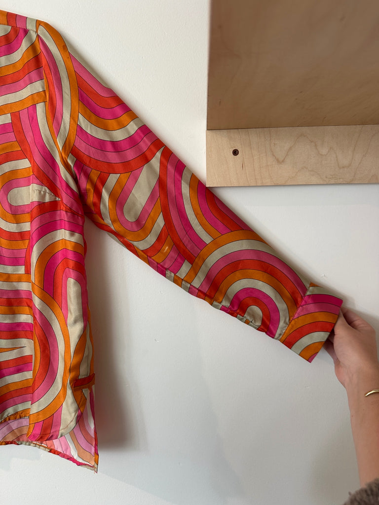LOOP - Vilagallo Silk Button Up Top, Size 40 (#190)