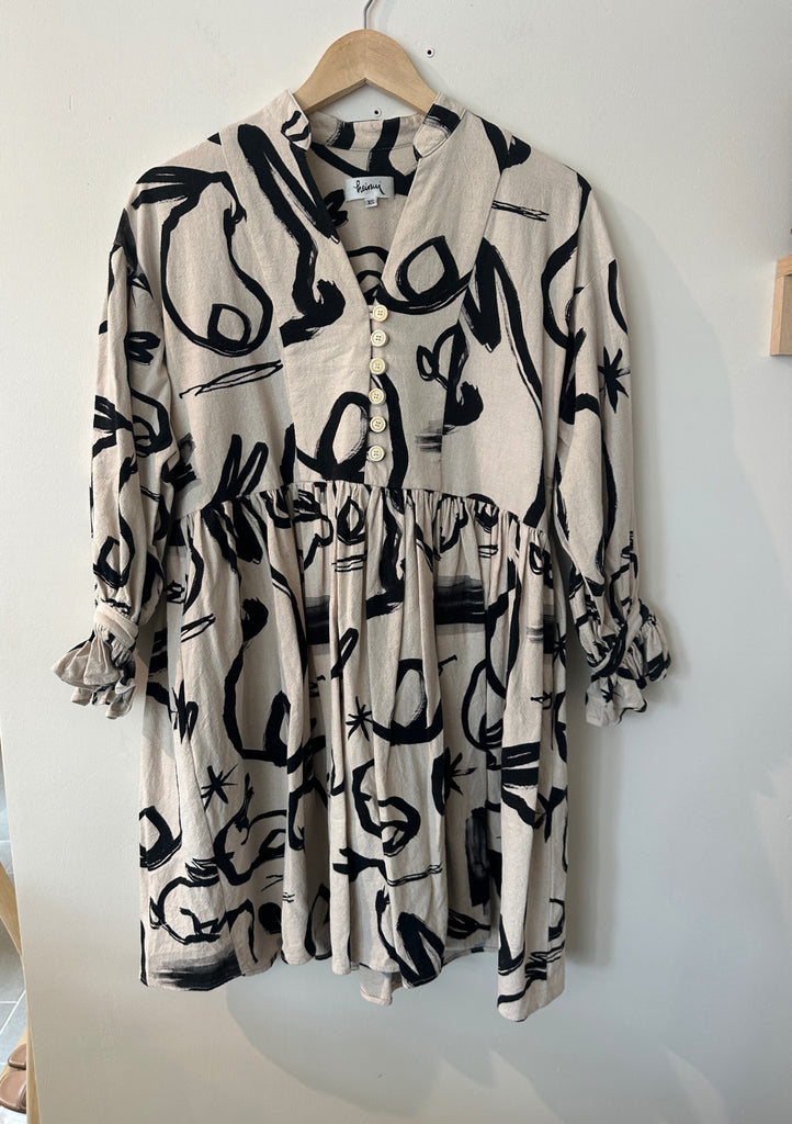 LOOP - Heinui Button Dress, Size XS (#325)