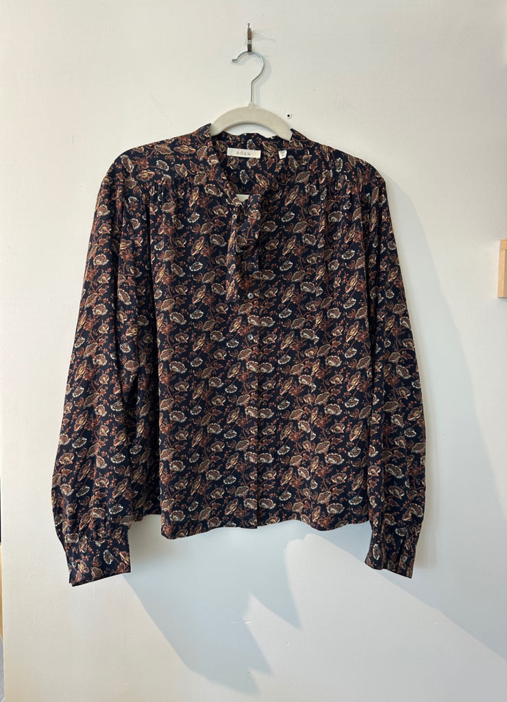 LOOP - Dôen Silk Button Down Top, Size XL (#244)