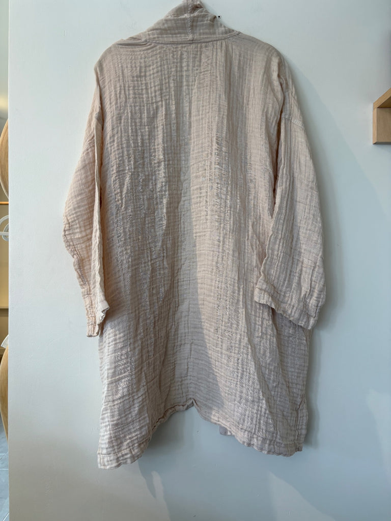 LOOP- Eileen Fisher Ivory Gauze Coat, Size L/XL (#18)