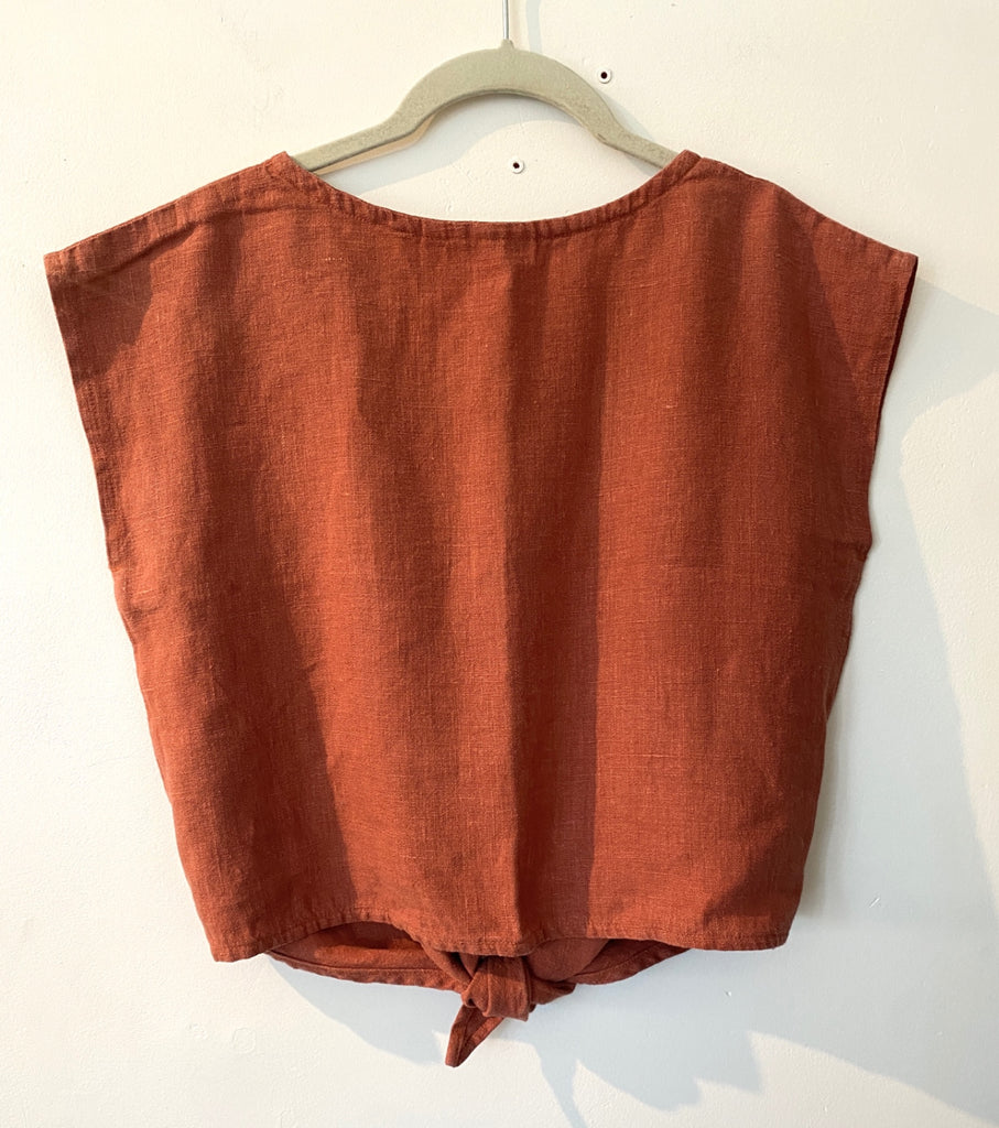 LOOP - Only Child Tie-Front Top, Sz S (#448)