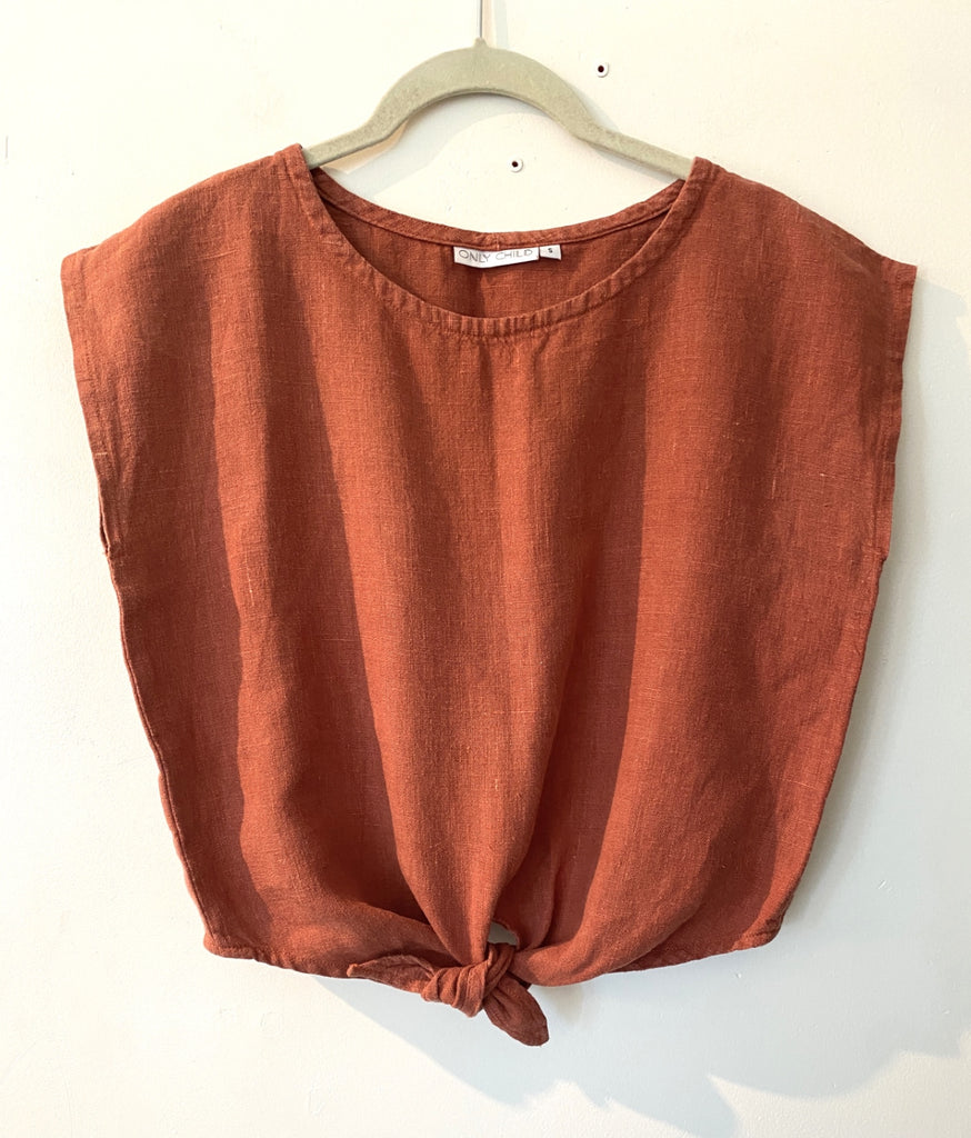 LOOP - Only Child Tie-Front Top, Sz S (#448)