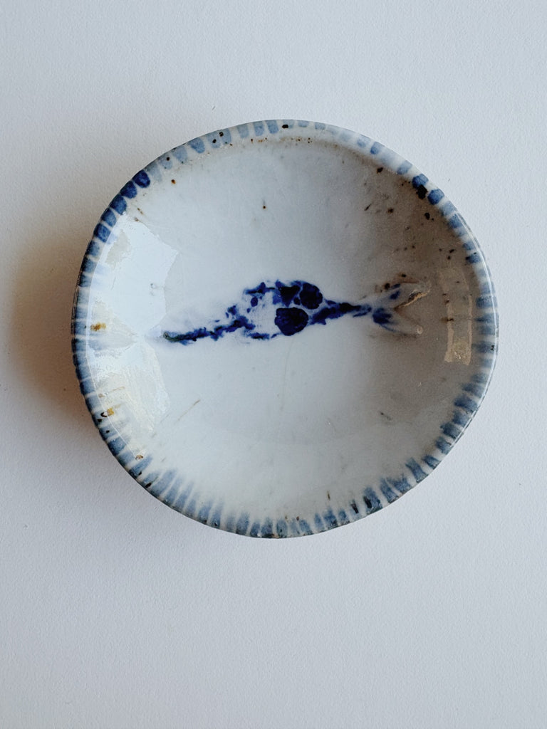 Elena Kaloyanova Ring Dish- Blue Dash Rim