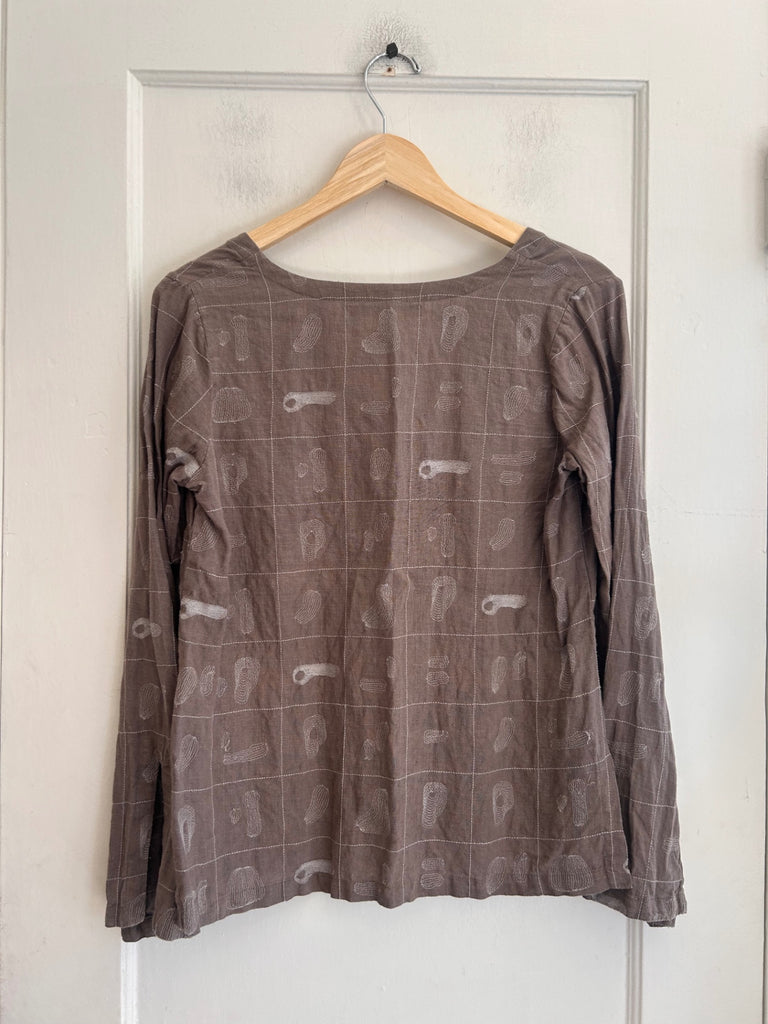 LOOP - Erica Tanov Linen Stitched Top, Size 1 (#50)