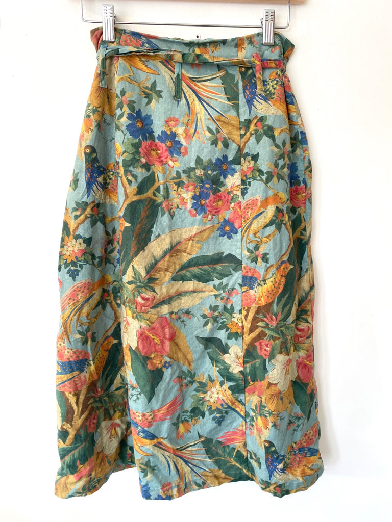 LOOP - Sézane Floral Midi Skirt, Sz 36 (#450)