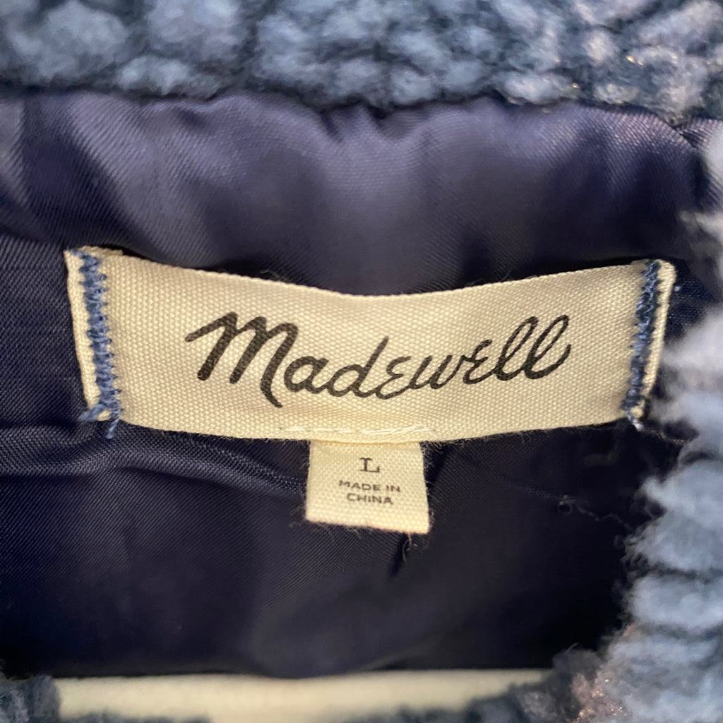 LOOP - Madewell Shearling Denim-Pocket Pullover, Sz M (#366)