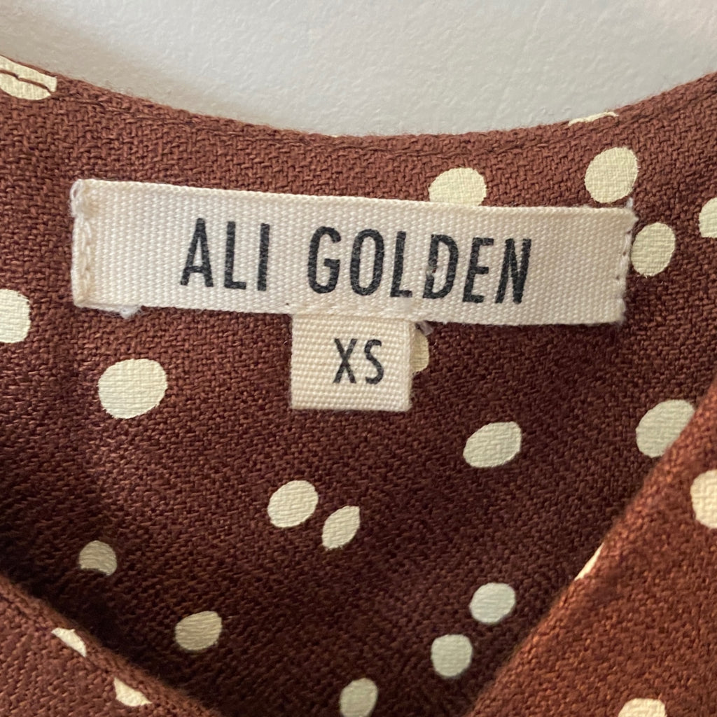 LOOP - Ali Golden Polka Dot Wrap Dress, Sz XS (#450)