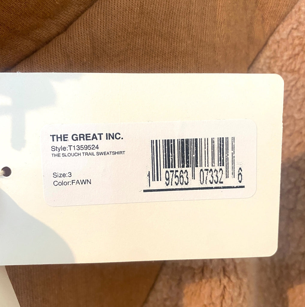 LOOP - The Great. Slouch Trail Sweatshirt Fawn, Sz 3 (#453)