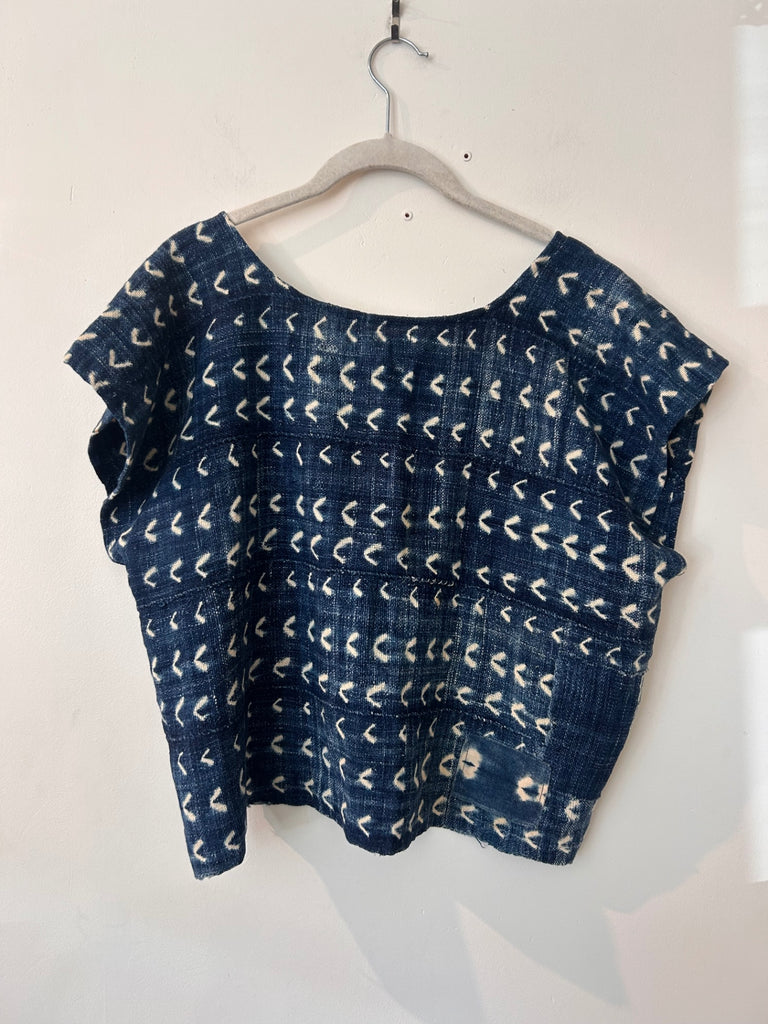 LOOP - Mira Blackman Shibori Indigo Top, Sz. ~M (#163)