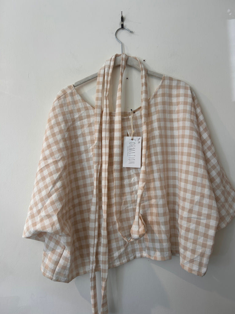 LOOP - Formation Design Studio Gingham Top, Sz. ~M (#163)