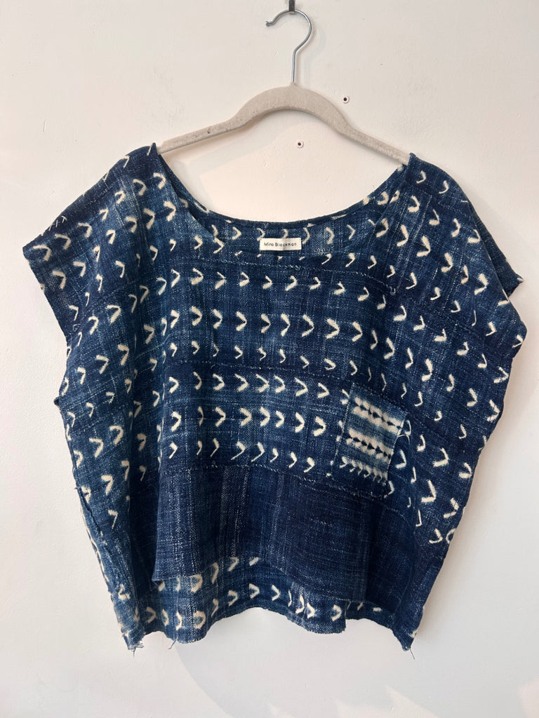LOOP - Mira Blackman Shibori Indigo Top, Sz. ~M (#163)