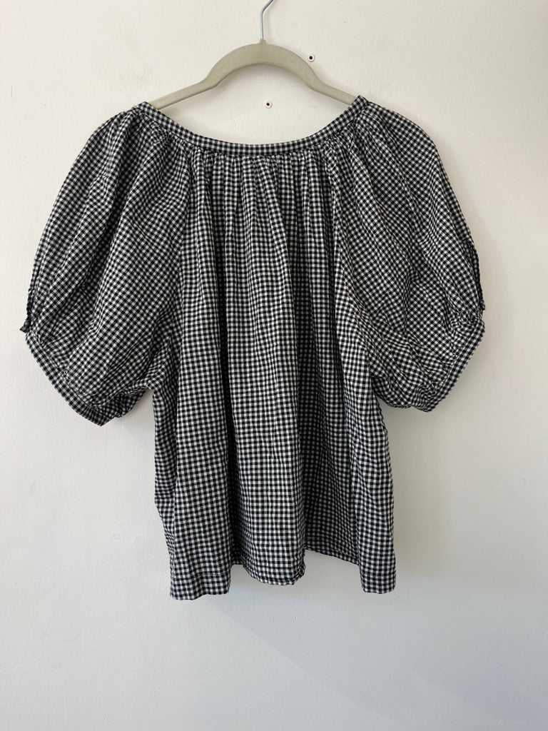 LOOP- Doen, Gingham top, Sz S (#122)
