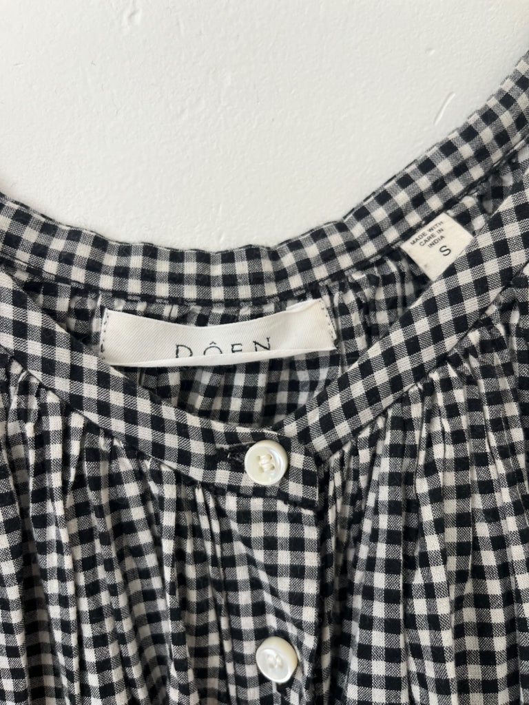 LOOP- Doen, Gingham top, Sz S (#122)